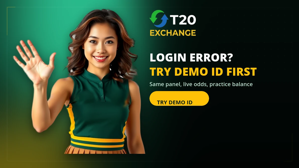 Fixing a T20 Exchange login error by testing the Login with Demo ID button first